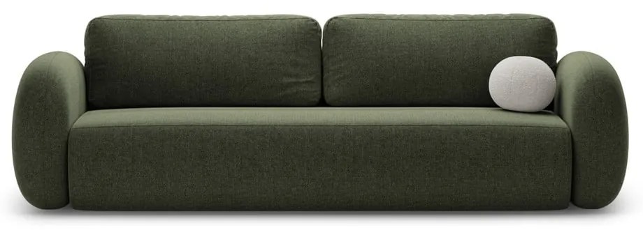 Zöld zsenília kinyitható-tárolóhelyes kanapé 262 cm Tonale – Cosmopolitan Design