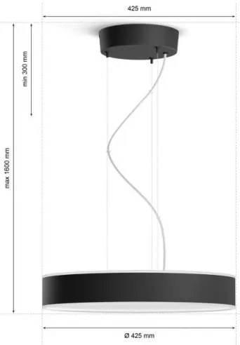 Philips - LED Dimmelhető csillár zsinóron Hue ENRAVE LED/33,5W/230V fekete + távirányító