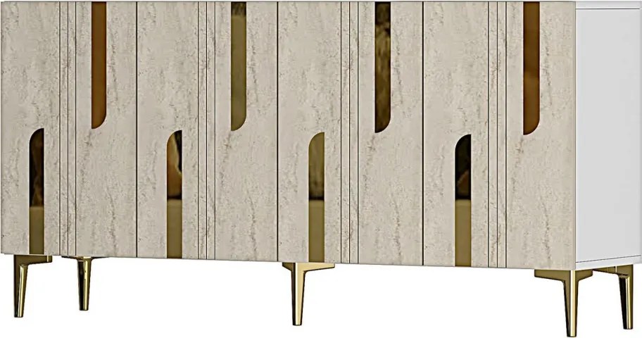 Nota 150 - White, Travertine, Gold