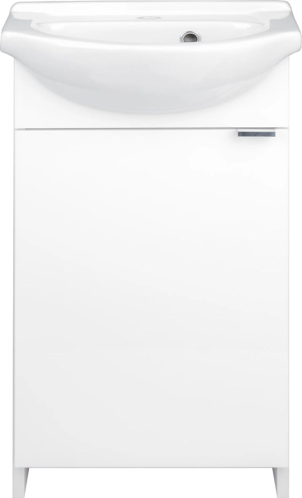 Fürdőszoba szekrény mosdóval 40-es álló fehér kis fürdőszobába