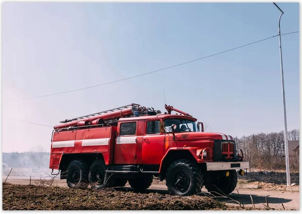 Poszterek 100x70 Piros tűzoltóautó