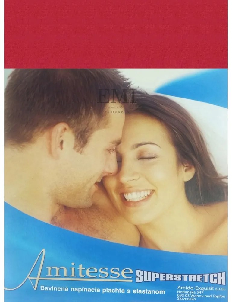 EMI piros szupersztreccs lepedő, 90 (100)x200-as lap