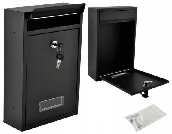 Postaláda 21,7x32 cm fekete