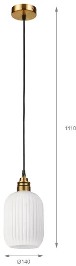 Kábelre függesztett csillár HECTOR 1xE27/15W/230V átmérő 14 cm