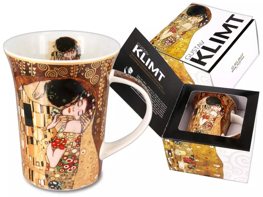 Klimt porcelán bögre díszdobozban A Csók 350 ml