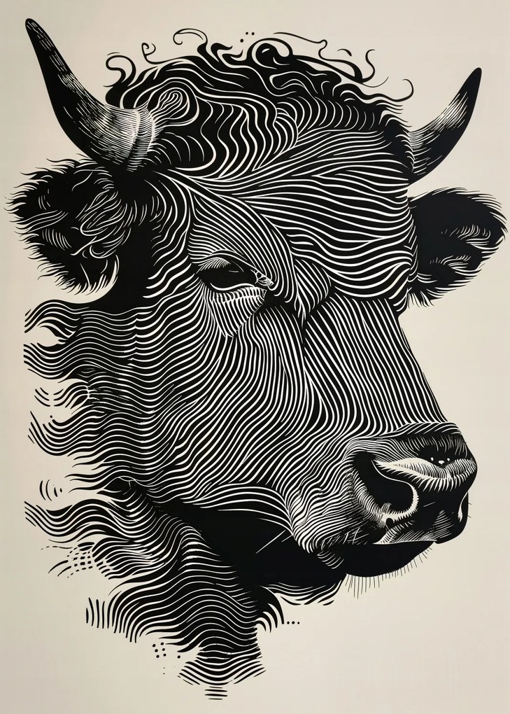 Poszter 50x70cm Bika fényes színekben