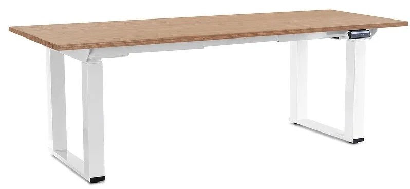 OfficeTech Strong állítható magasságú asztal 200 x 80 cm, fehér alap, tölgy