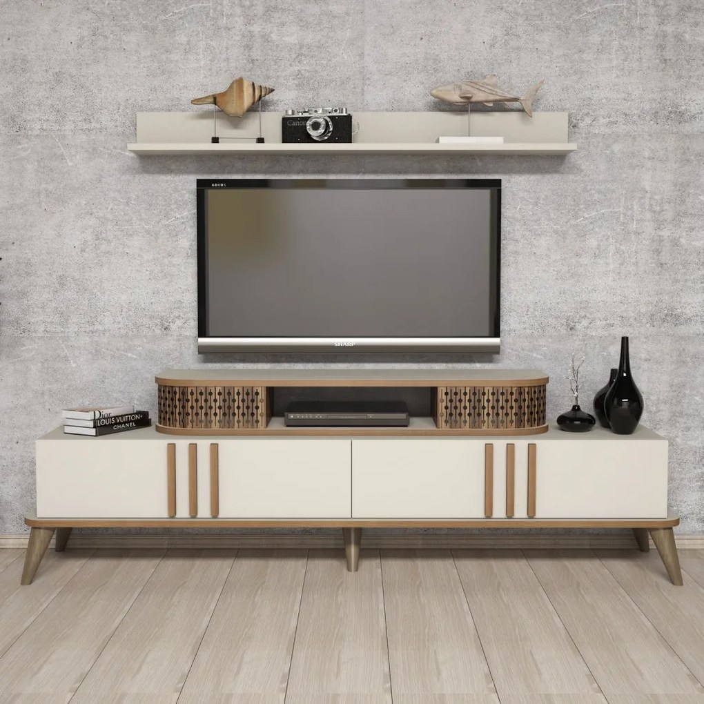 Eylül TV-állvány, krém, 168 cm