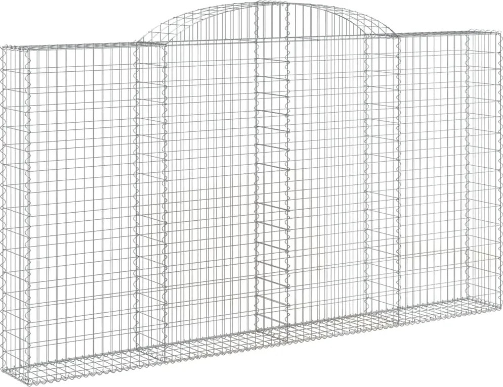 vidaXL íves horganyzott vas gabion kosár 300 x 30 x 160/180 cm