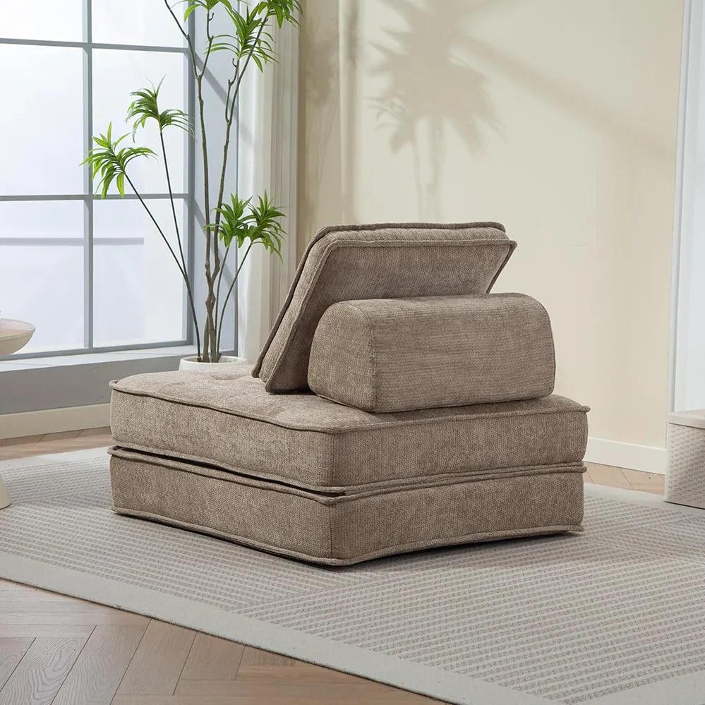 CALMERO kinyitható, multifunkciós kanapé – világosbarna