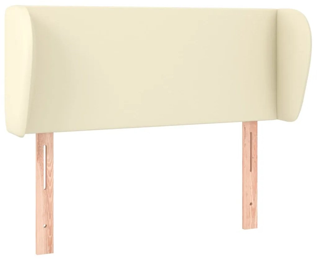krémszínű műbőr szárnyas fejtámla 103x23x78/88 cm