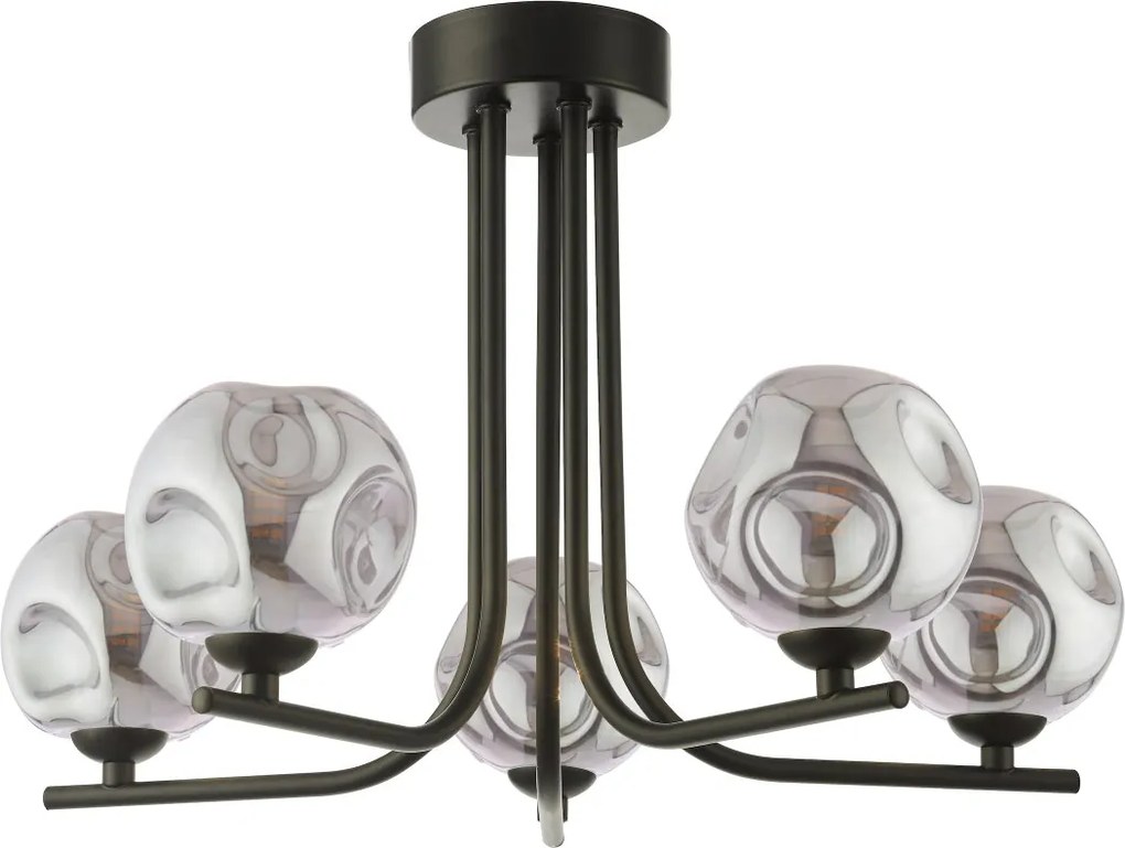 Dar Lighting modern mennyezeti lámpa cradle matt fekete füstös darcra5422-28