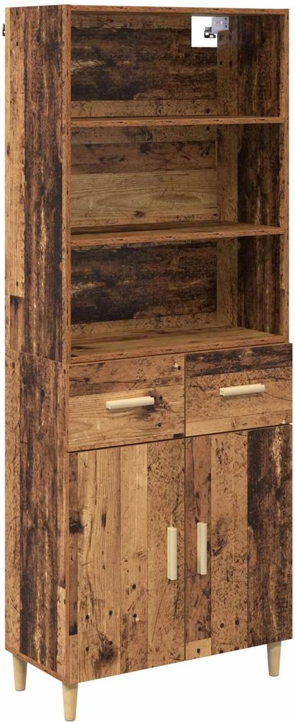 vidaXL Magasfiú fiókkal Öreg fa 69,5 x 32,5 x 180 cm Faanyag