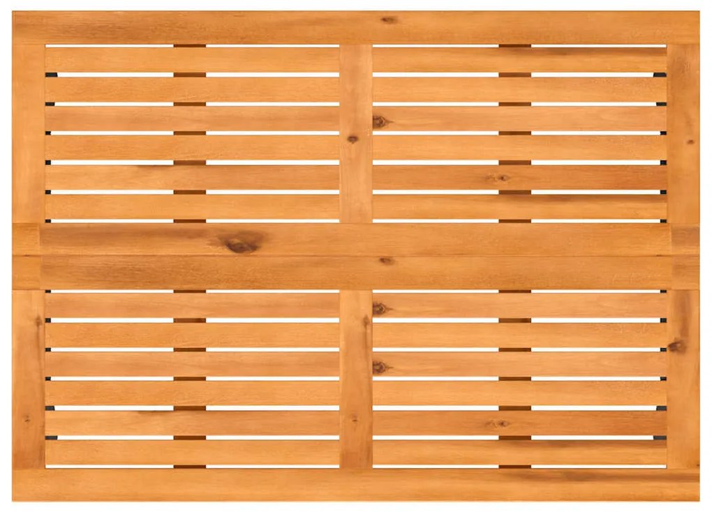 fekete polyrattan kerti asztal akácfa lappal 105x75x72 cm
