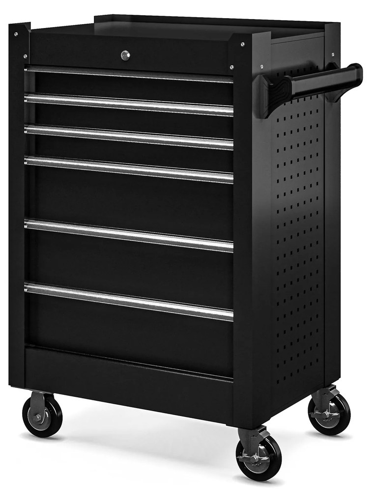 Szerszámos kocsi JOE, 680 x 995 x 460 mm, All Black: fekete