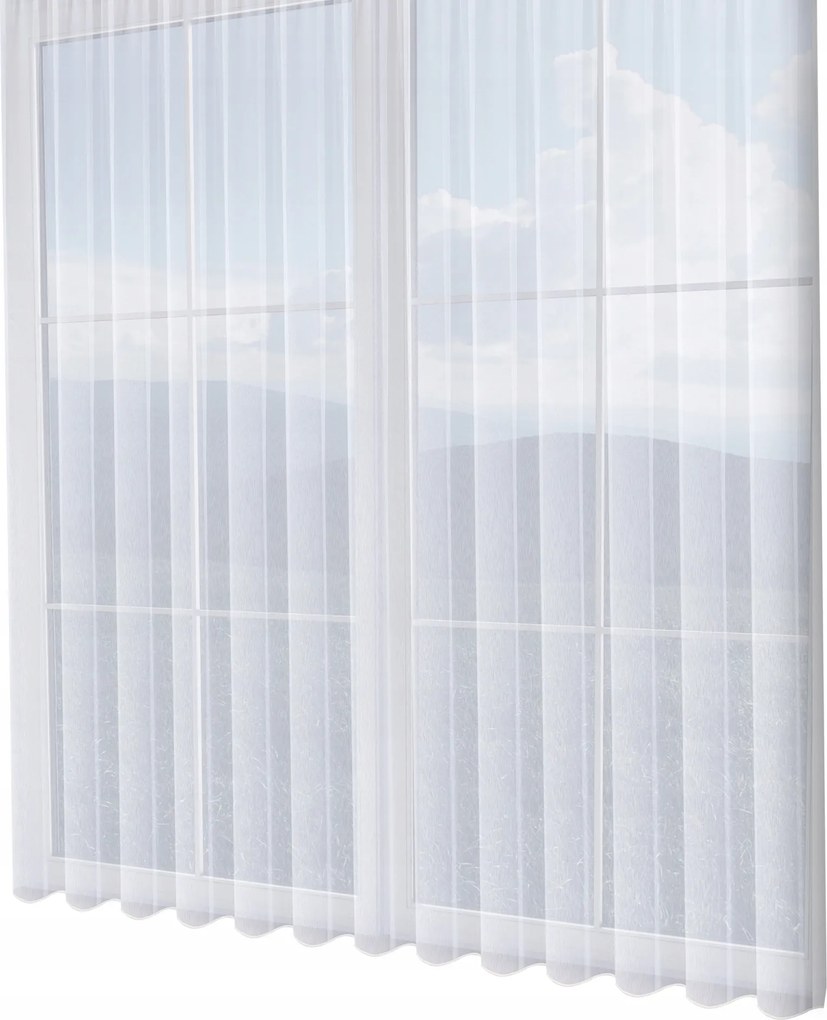 Klasszikus függöny,fehér, súlyzós, 300cm, méteráru+SZALAG Ajándék