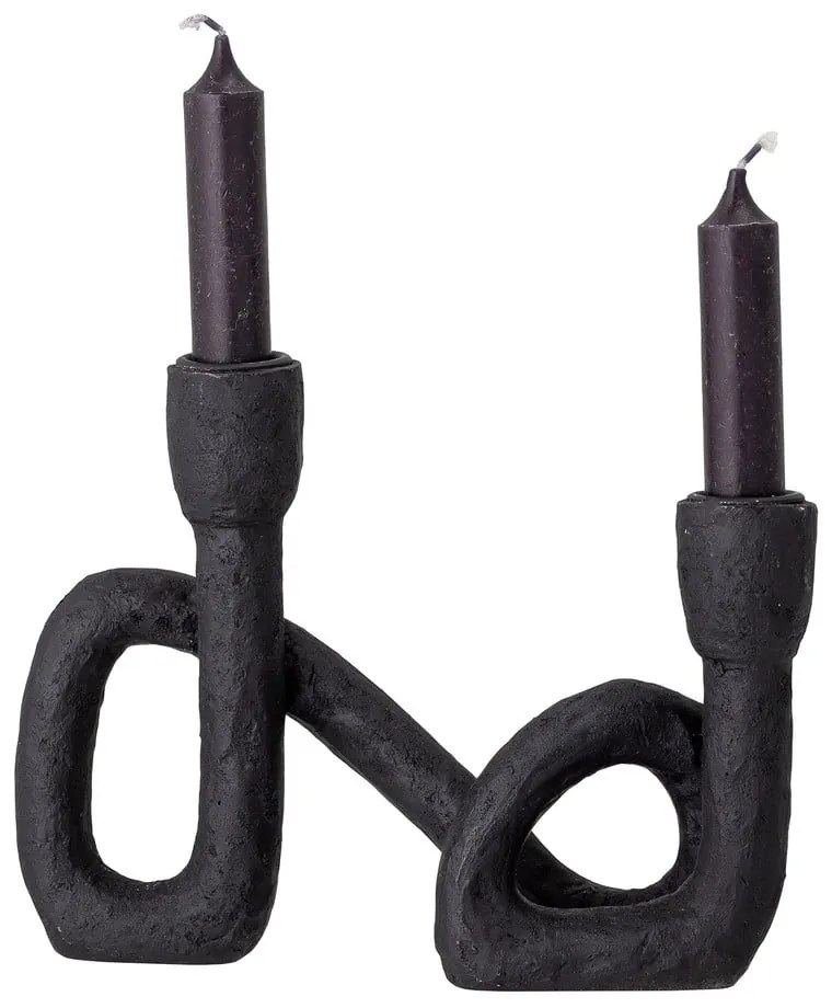 Mashel fekete gyertyatartó, magasság 16,5 cm - Bloomingville