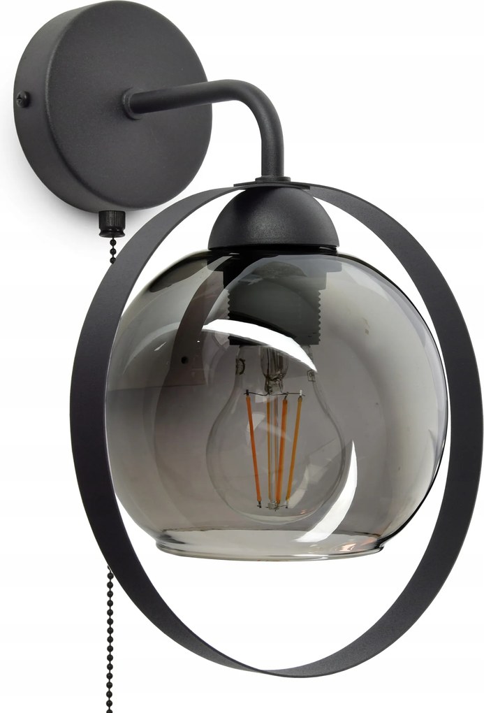 Fali lámpa Fekete Grafit Üveggömb