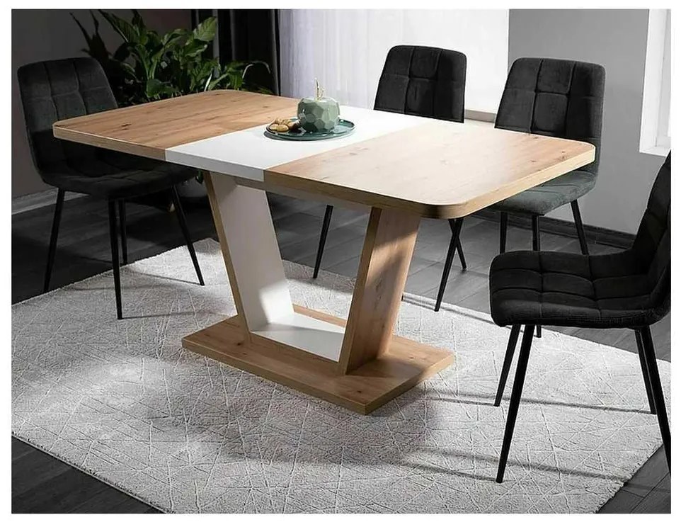 Levin étkezőasztal, artisan tölgy / fehér
