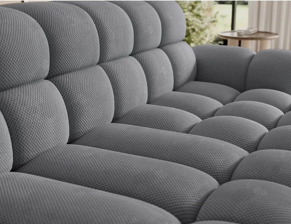 Szürke kinyitható sarokkanapé (jobb oldali-heverő résszel) Ceedro – ELTAP