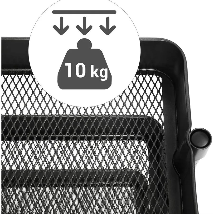 3 szintes tárolókocsi, gurulókocsi- Fekete