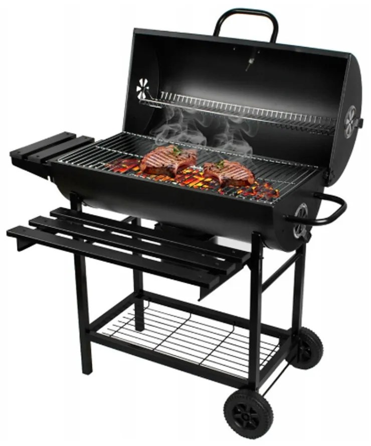 Faszenes kerti BBQ hengeres grillsütő