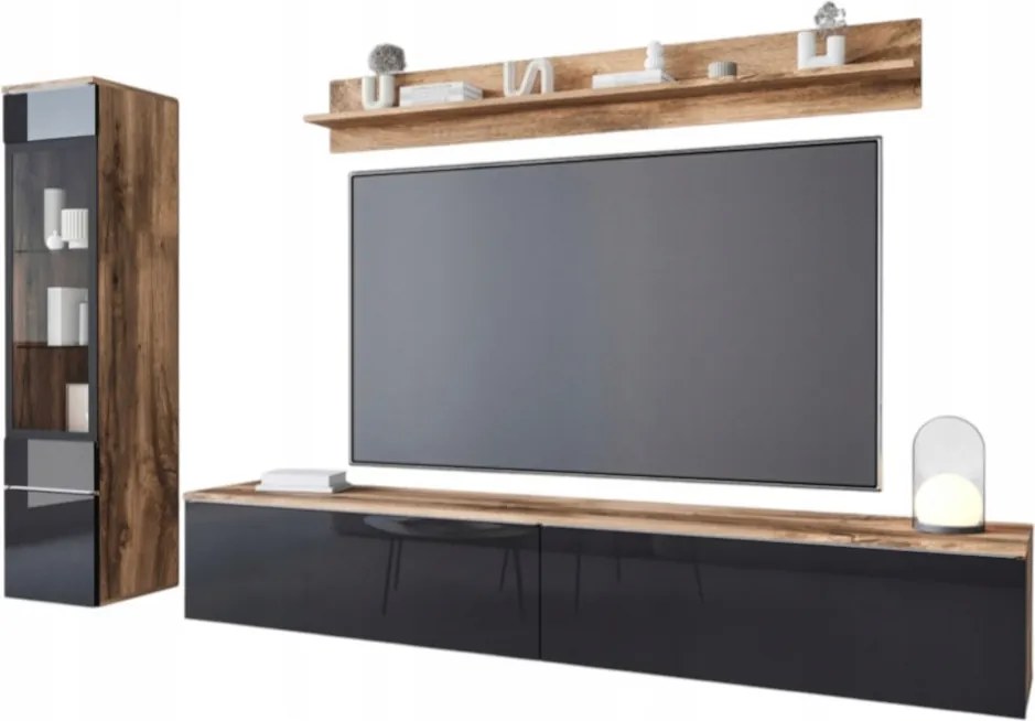 Vera Bútor Szett I nappali bútor Bútor fekete/tölgy wotan