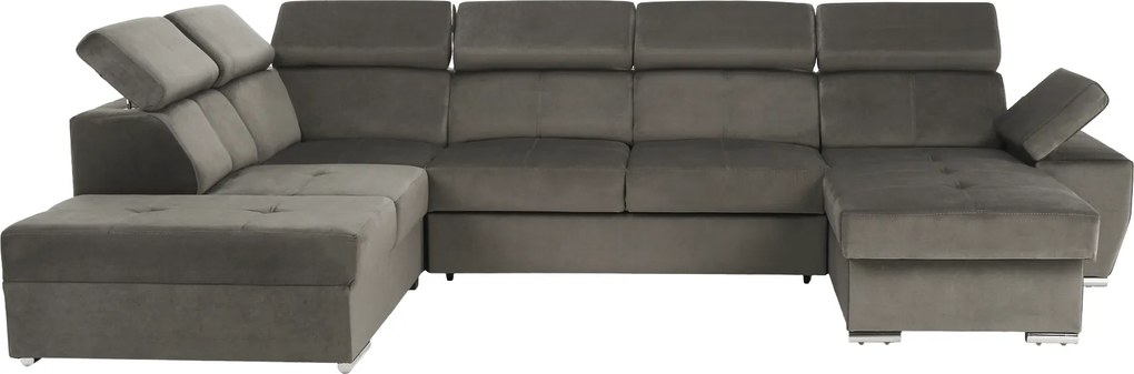 Ülőgarnitúra, szürkésbarna taupe, jobbos, LAMORA U