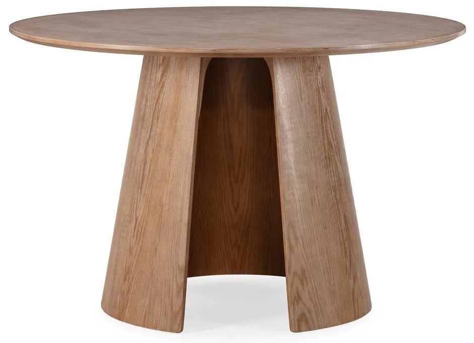 Kerek étkezőasztal tölgyfa dekorral ø 120 cm Zuri – MOME
