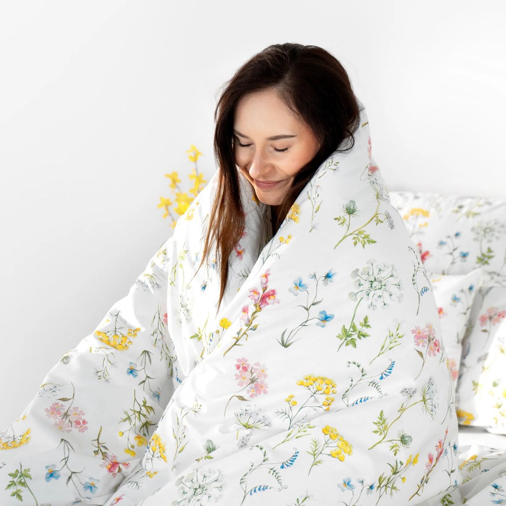 Goldea pamut ágyneműhuzat deluxe - virágzó réti virágok 140 x 220 és 70 x 90 cm