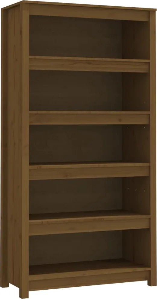 vidaXL mézbarna tömör fenyőfa faliszekrény 80x35x154 cm