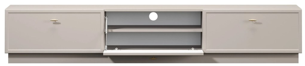 Lorini fiókos TV szekrény 200 cm - kasmír / arany T-bar fogantyúk