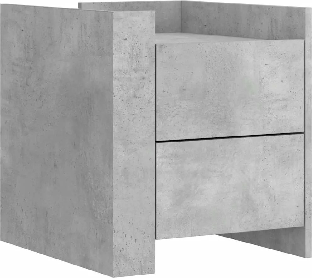 vidaXL betonszürke szerelt fa éjjeliszekrény 45 x 50 x 50 cm