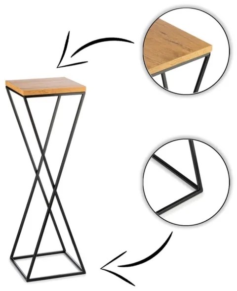 Virágállvány 70x24 cm fekete/barna