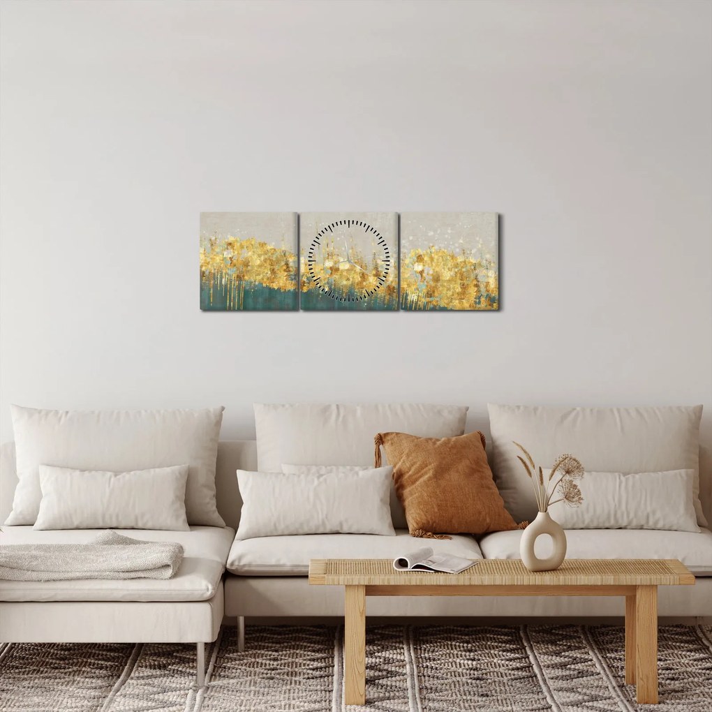 Kép - Textúra arany díszítéssel (órával) (90x30 cm)