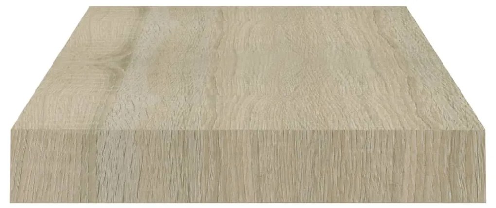 4 db tölgyszínű MDF lebegő fali polc 40 x 23 x 3,8 cm