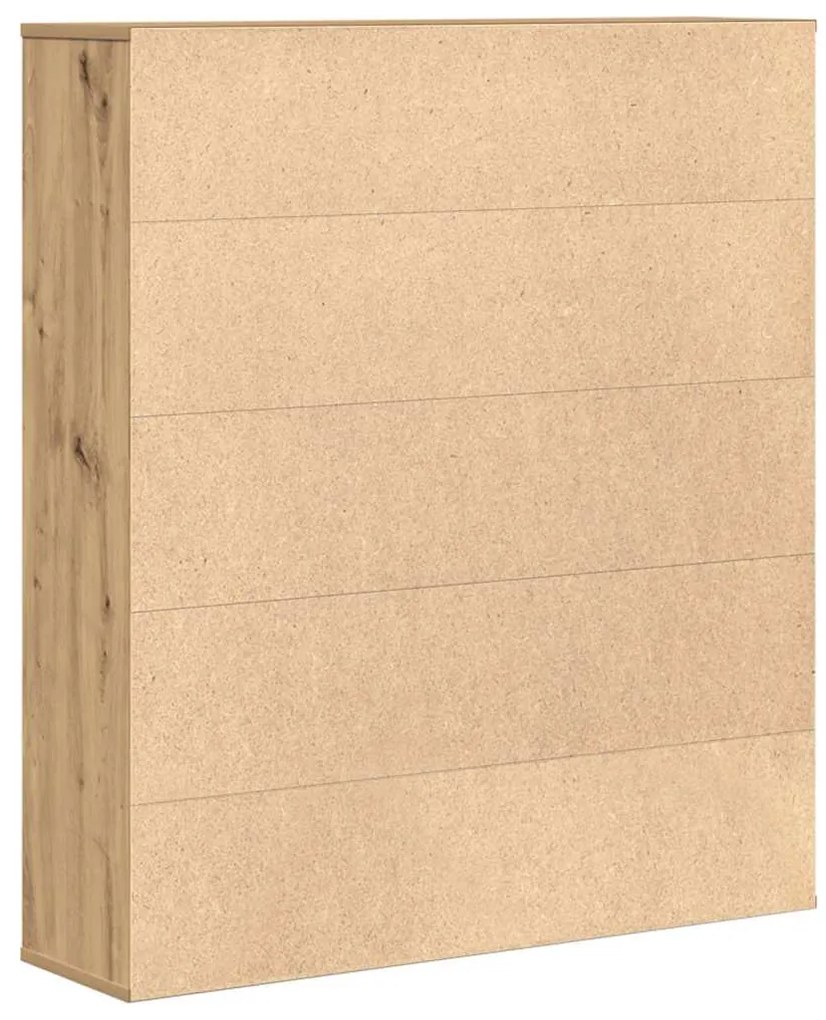 kézműves tölgy színű szerelt fa könyvespolc 89x24x101,5 cm
