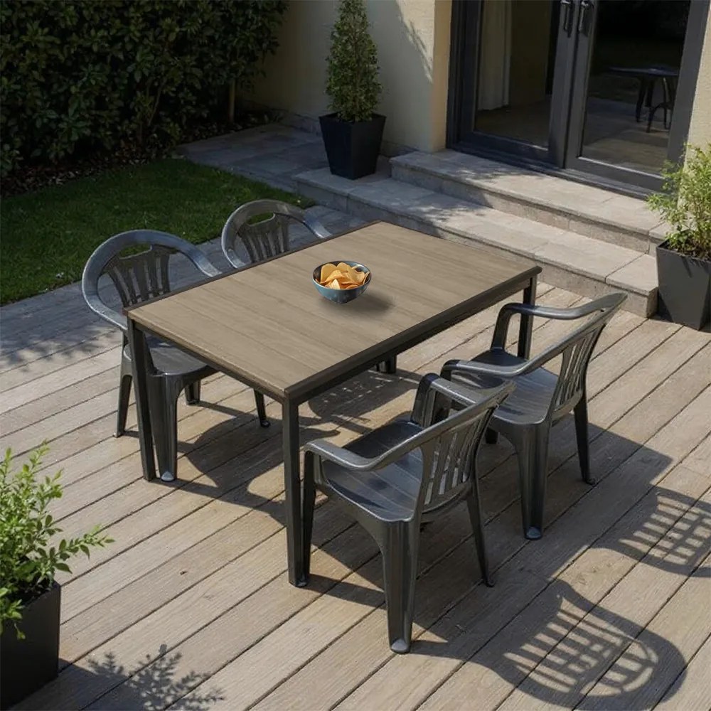 Rowen 4+1 kerti bútor garnitúra szett kőris-grafit