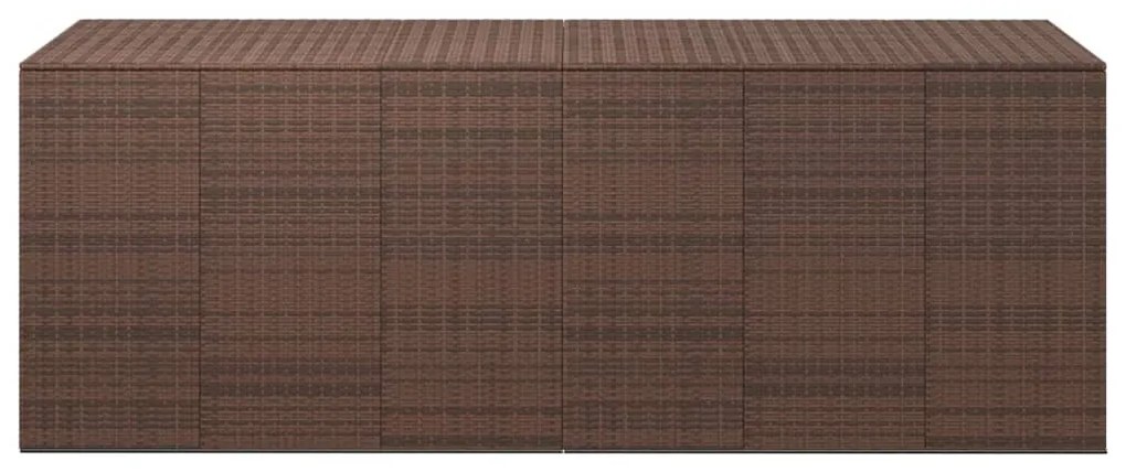 Barna polietilén rattan kerti párnatartó doboz 291x100,5x104 cm