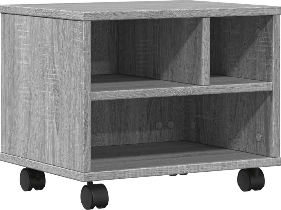 vidaXL szürke sonoma színű nyomtatóállvány kerekekkel 41x32x34,5 cm