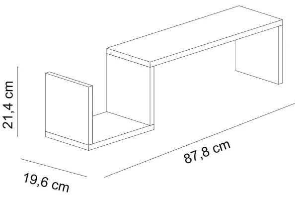 Fali polc BIENCE 21,4x87,8 cm fehér