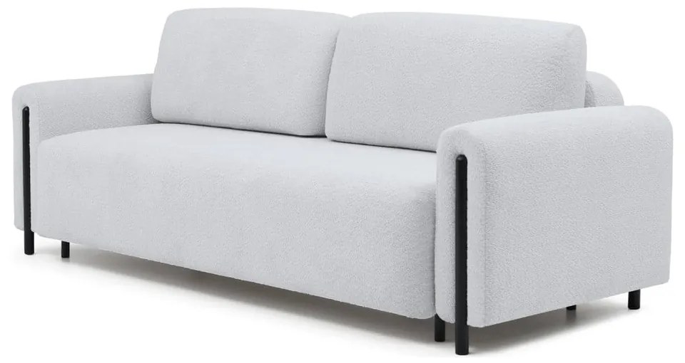 Szürke buklé kinyitható-tárolóhelyes kanapé 244 cm Arcadova – ELTAP
