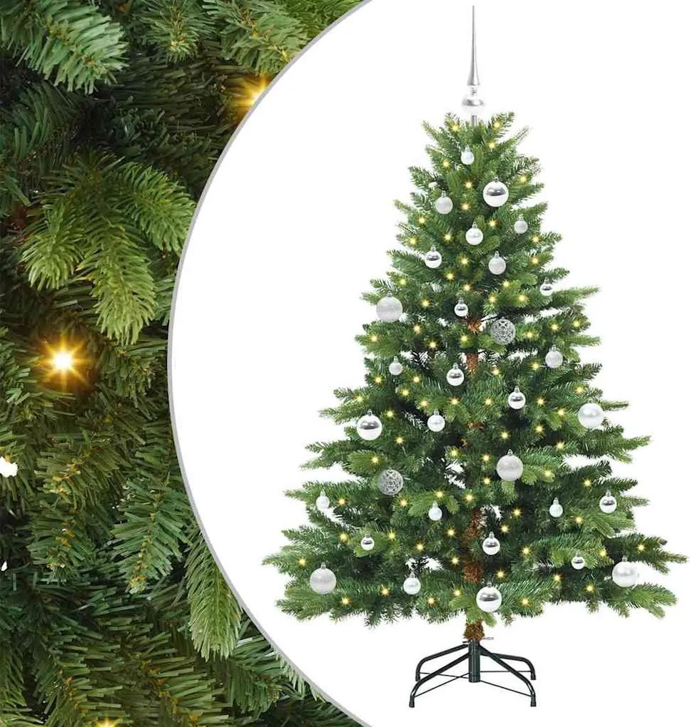 vidaXL Mű karácsonyfa 150 LED-del állvánnyal Zöld 150 cm PE és PVC