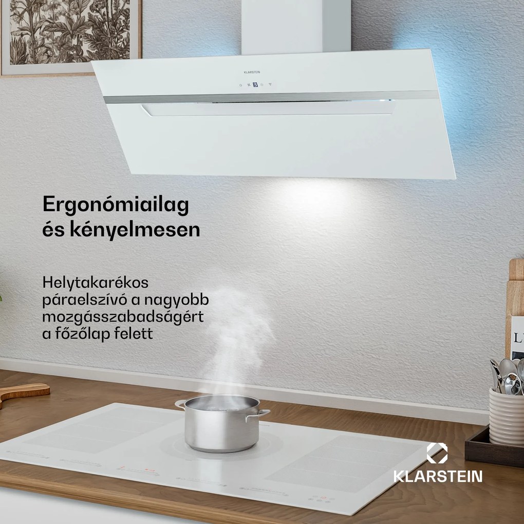 Klarstein BigBite ferde páraelszívó | elszívó és keringtető üzemmód | biztonsági üveg | 417m³/h | 90cm