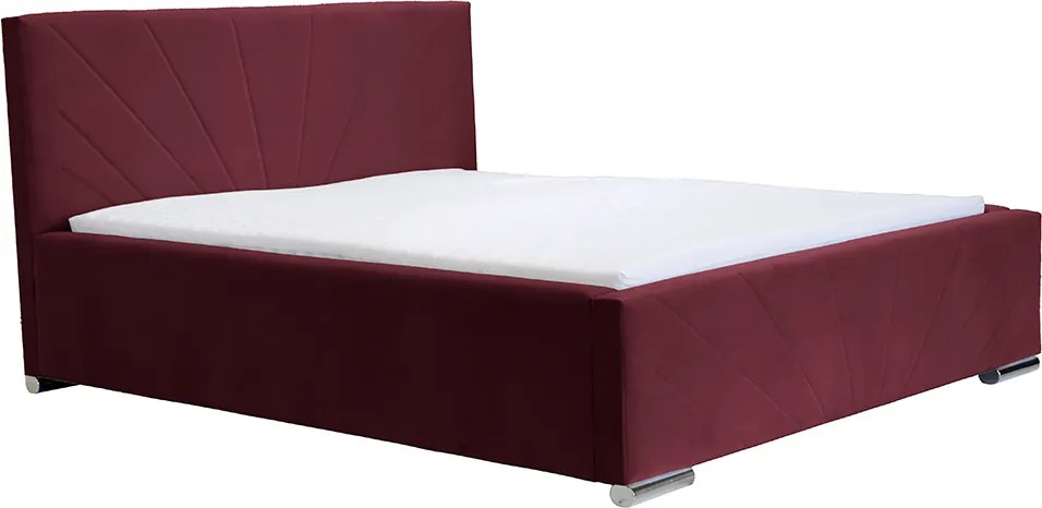 Kárpitozott ágy tárolóval és LUKS matraccal Sárga 120x200 cm