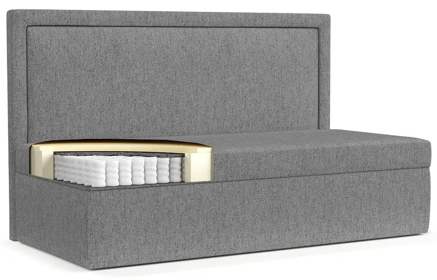 Szürke kárpitozott egyszemélyes ágy 100x200 cm Scala – Maison de Rêve