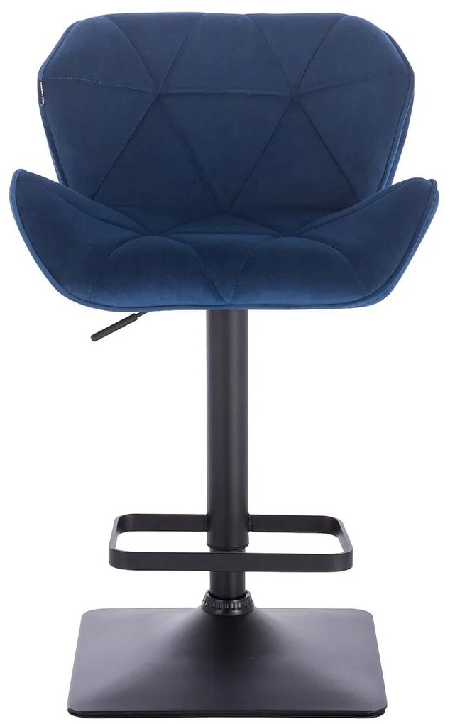 HR111KW Tengerkék modern velúr szék fekete lábbal