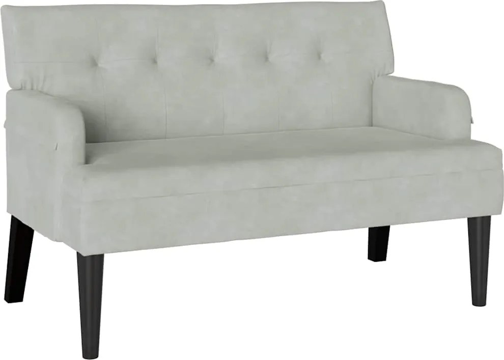 vidaXL Chesterfield Pad Világosszürke 112 x 65,5 x 75 cm Bársony