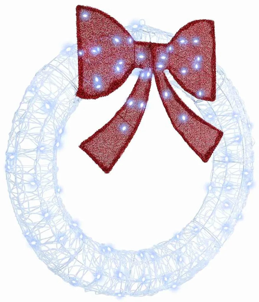 Koszorú 80 LED-del Hideg feher 90 cm Akril