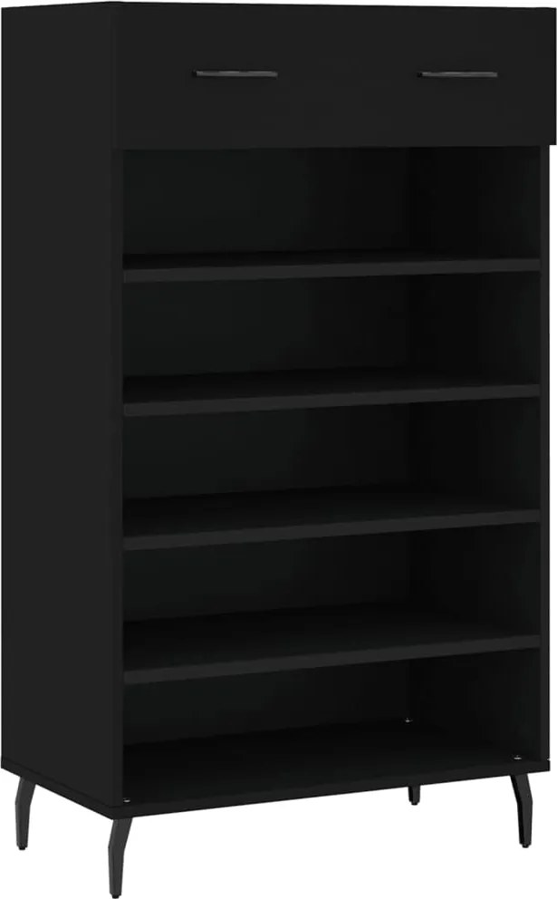 vidaXL fekete szerelt fa cipőszekrény 60 x 35 x 105 cm